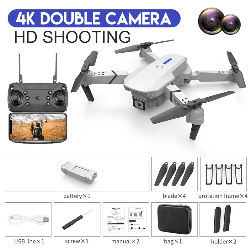 E88 ProIntelligent Folding Dro - Drone Camera Mount ulasan dan harga